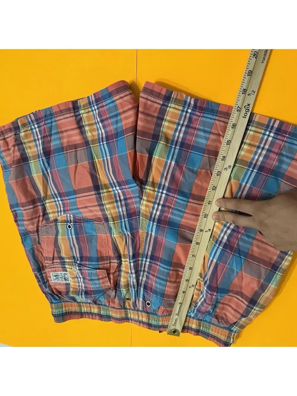 Polo Ralph Lauren Swim Trunks Multicolor Plaid Mesh Lined Cotton Nylon Men’s M - Picture 7 of 8